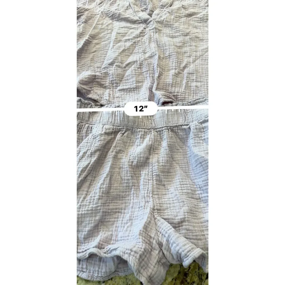 Universal Thread V-Neck Top & Gauze Shorts Set Size XS Lilac Purple Matching Set